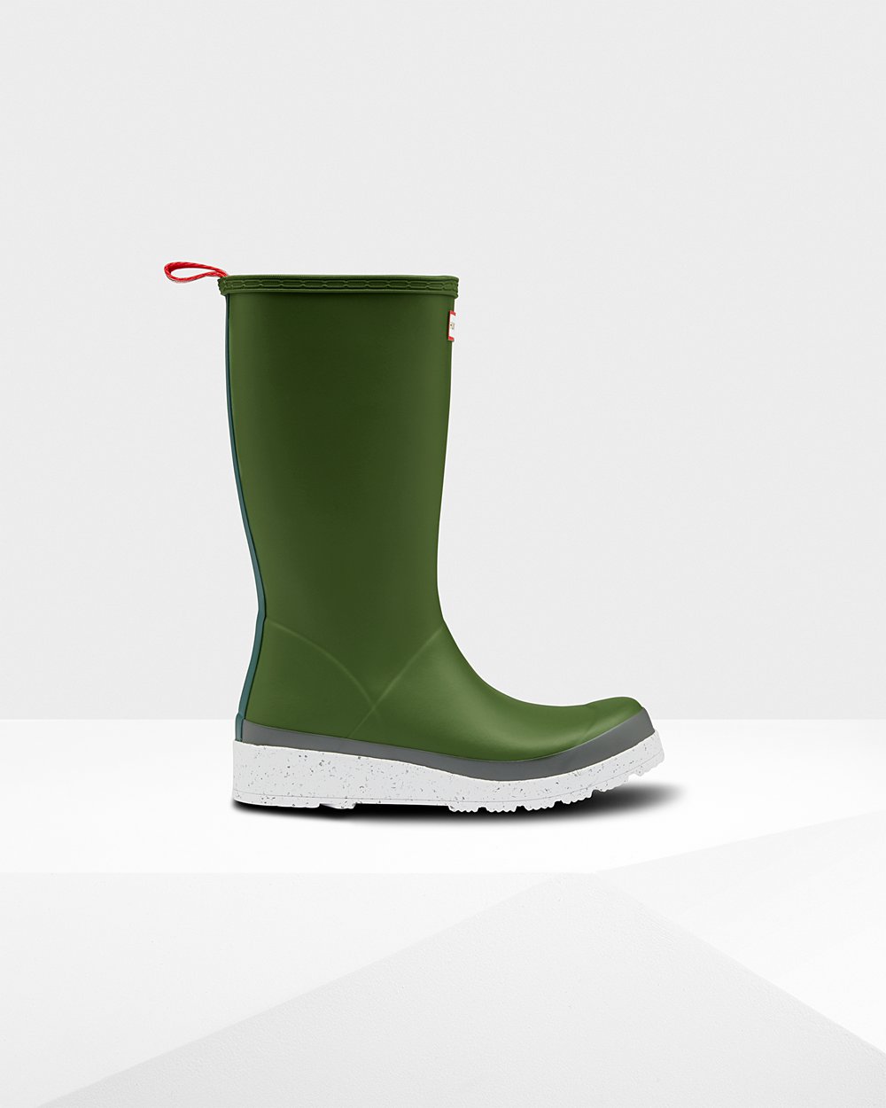 Play Botas Hunter Mujer - Original Tall Speckle Rain - Verdes/Blancos - QADGCBF-10